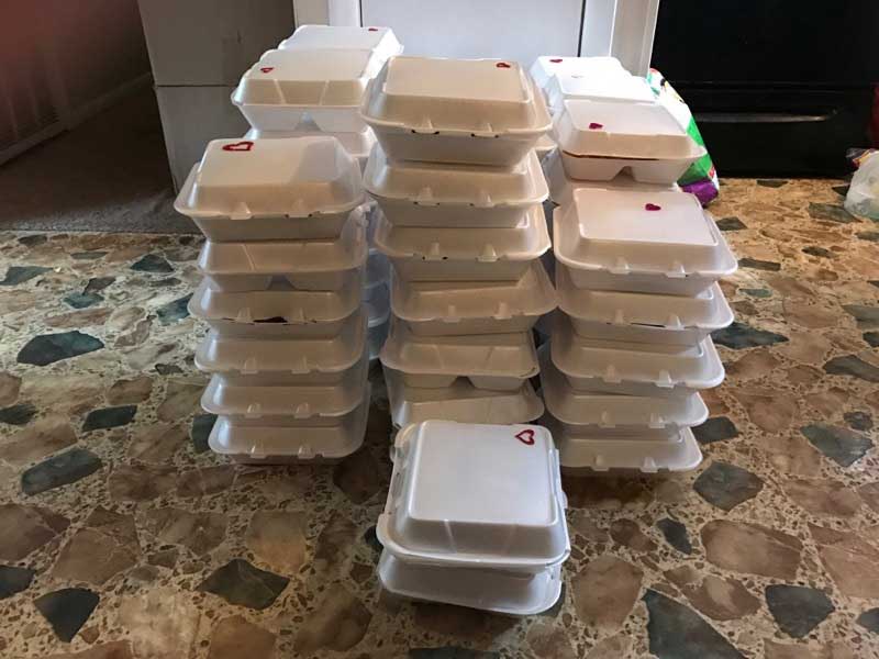 Food prepared to help tornado victims in Albany, GA