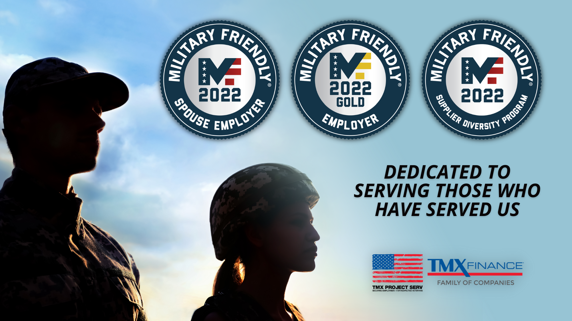 TMX Finance® Family of Companies Earns Three Military Friendly® Employer Designations for 2022