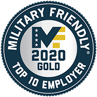 military friendly 2020 gold award badge