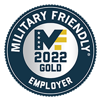 military friendly 2022 gold award badge