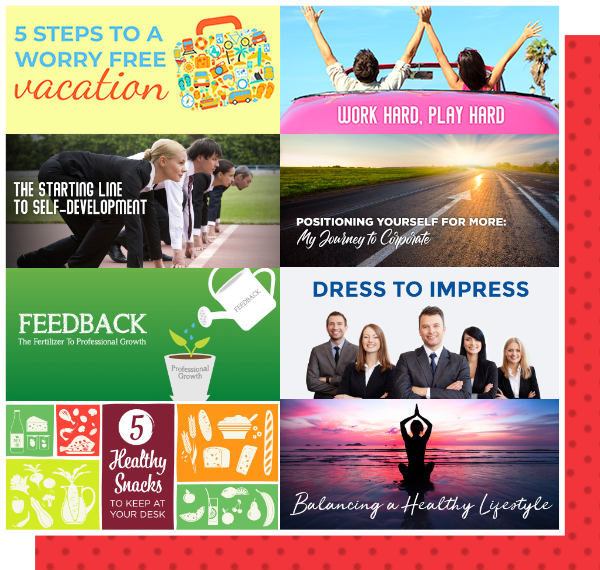 Collage of blog header graphics